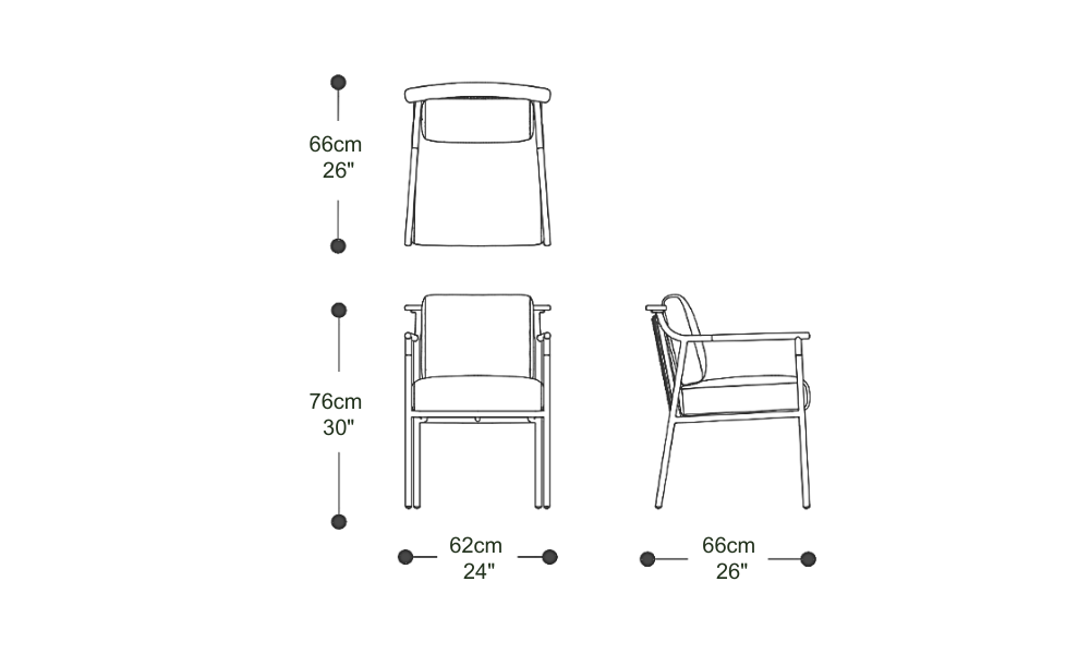 Image of the main dimensions of the product